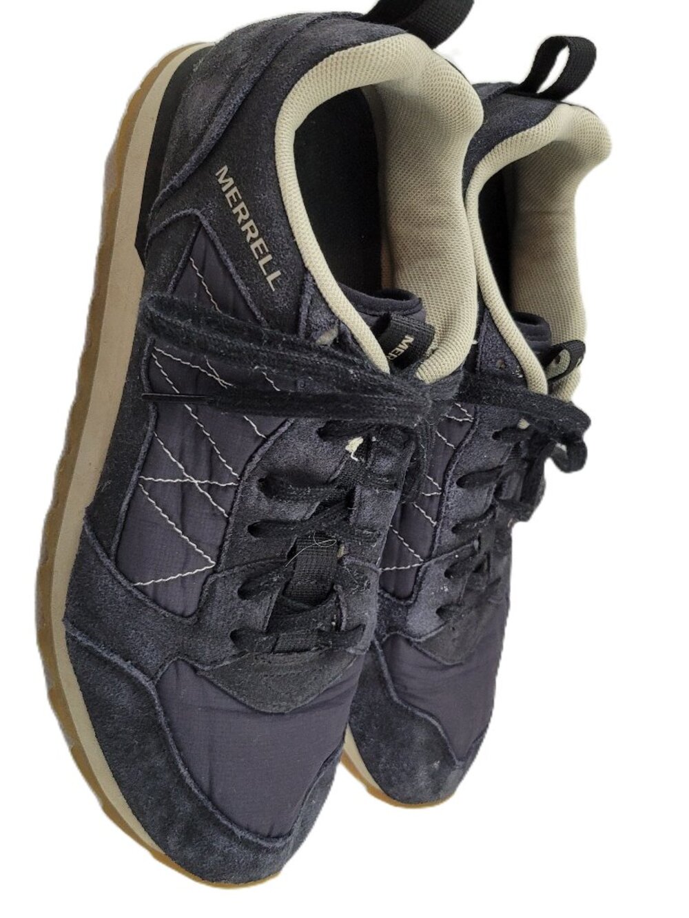 Merrell Alpine Sneakers Women's 10 Black Suede J95376 Casual Walking Shoes Retro